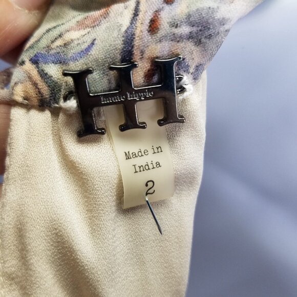 Haute Hippie Maxi Dress Women 2 Wished Upon Silk High Low Beaded Collar High Low - Picture 7 of 16